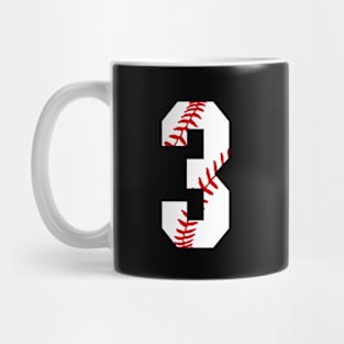 Baseball Number 3 #3 Baseball Shirt Jersey Favorite Player Biggest Fan Mug